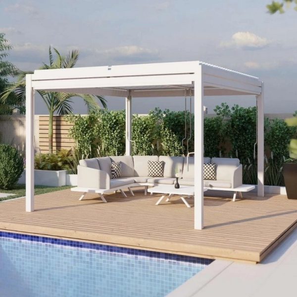 Como Freestanding Manual Pergola with 4 Drop Down sides