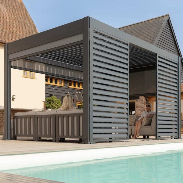 Eden Pergola Single Grey Louvre 125cm x 222cm to fit within 4m side (3 needed to fill a 4m side)